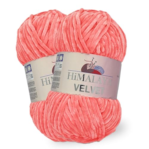 Himalaya Samt-Chenille-Garn, 1 Knäuel, 100 g, 120 m, luxuriöse Chenille, weiche Samtwolle für Zubehör, Kleidung, Decken, Amigurumi, 90046 von Sorenta