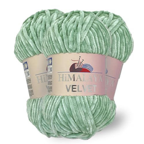 Himalaya Samt-Chenille-Garn, 1 Knäuel, 100 g, 120 m, luxuriöse Chenille, weiche Samtwolle für Zubehör, Kleidung, Decken, Amigurumi, 90047 von Sorenta