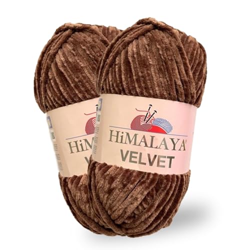 Himalaya Samt-Chenille-Garn, 1 Knäuel, 100 g, 120 m, luxuriöse Chenille, weiche Samtwolle für Zubehör, Kleidung, Decken, Amigurumi, 90066 von Sorenta