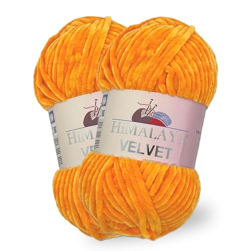 Himalaya Samt-Chenille-Garn, 1 Knäuel, 100 g, 120 m, luxuriöse Chenille, weiche Samtwolle für Zubehör, Kleidung, Decken, Amigurumi, 90068 von Sorenta