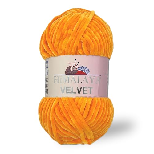 Himalaya Samt-Chenille-Garn, 1 Knäuel, 100 g, 120 m, luxuriöse Chenille, weiche Samtwolle für Zubehör, Kleidung, Decken, Amigurumi, 90068 von Sorenta