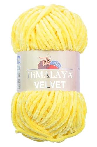 Himalaya Velvet Chenille Garn 1 Knäuel 100g, 120m Luxuriöse Chenille Weiche Samtwolle für Zubehör Kleidung Decken Amigurumi 90002 von Sorenta