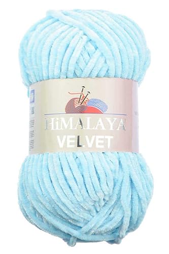 Himalaya Velvet Chenille Garn 1 Knäuel 100g, 120m Luxuriöse Chenille Weiche Samtwolle für Zubehör Kleidung Decken Amigurumi 90006 von Sorenta