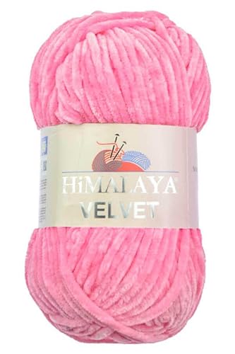 Himalaya Velvet Chenille Garn 1 Knäuel 100g, 120m Luxuriöse Chenille Weiche Samtwolle für Zubehör Kleidung Decken Amigurumi 90009 von Sorenta