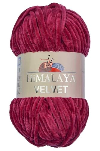 Himalaya Velvet Chenille Garn 1 Knäuel 100g, 120m Luxuriöse Chenille Weiche Samtwolle für Zubehör Kleidung Decken Amigurumi 90010 von Sorenta