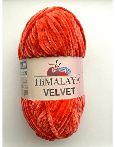 Himalaya Velvet Chenille Garn 1 Knäuel 100g, 120m Luxuriöse Chenille Weiche Samtwolle für Zubehör Kleidung Decken Amigurumi 90012 von Sorenta