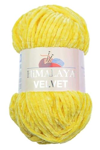 Himalaya Velvet Chenille Garn 1 Knäuel 100g, 120m Luxuriöse Chenille Weiche Samtwolle für Zubehör Kleidung Decken Amigurumi 90013 von Sorenta