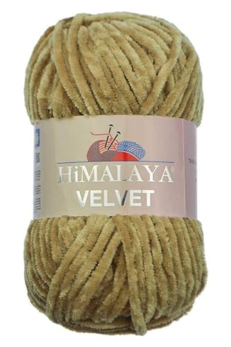 Himalaya Velvet Chenille Garn 1 Knäuel 100g, 120m Luxuriöse Chenille Weiche Samtwolle für Zubehör Kleidung Decken Amigurumi 90017 von Sorenta