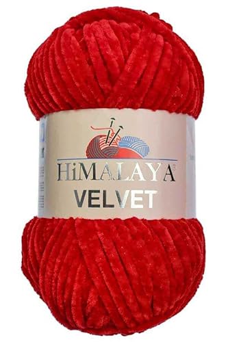 Himalaya Velvet Chenille Garn 1 Knäuel 100g, 120m Luxuriöse Chenille Weiche Samtwolle für Zubehör Kleidung Decken Amigurumi 90018 von Sorenta