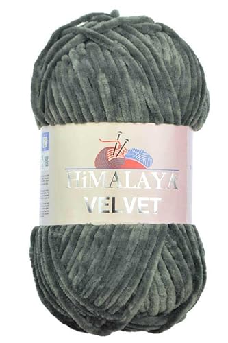 Himalaya Velvet Chenille Garn 1 Knäuel 100g, 120m Luxuriöse Chenille Weiche Samtwolle für Zubehör Kleidung Decken Amigurumi 90020 von Sorenta