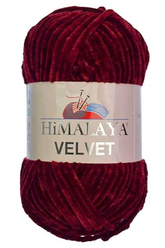 Himalaya Velvet Chenille Garn 1 Knäuel 100g, 120m Luxuriöse Chenille Weiche Samtwolle für Zubehör Kleidung Decken Amigurumi 90022 von Sorenta