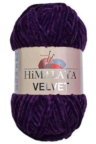 Himalaya Velvet Chenille Garn 1 Knäuel 100g, 120m Luxuriöse Chenille Weiche Samtwolle für Zubehör Kleidung Decken Amigurumi 90028 von Sorenta