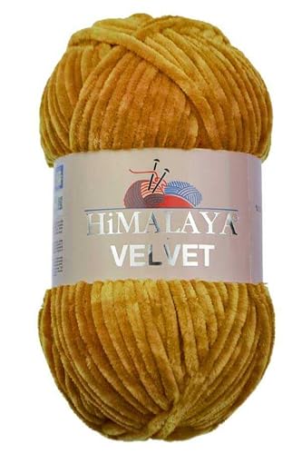 Himalaya Velvet Chenille Garn 1 Knäuel 100g, 120m Luxuriöse Chenille Weiche Samtwolle für Zubehör Kleidung Decken Amigurumi 90030 von Sorenta