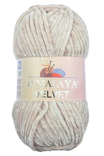 Himalaya Velvet Chenille Garn 1 Knäuel 100g, 120m Luxuriöse Chenille Weiche Samtwolle für Zubehör Kleidung Decken Amigurumi 90042 von Sorenta