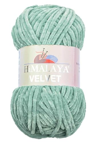 Himalaya Velvet Chenille Garn 1 Knäuel 100g, 120m Luxuriöse Chenille Weiche Samtwolle für Zubehör Kleidung Decken Amigurumi 90047 von Sorenta