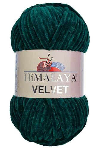 Himalaya Velvet Chenille Garn 1 Knäuel 100g, 120m Luxuriöse Chenille Weiche Samtwolle für Zubehör Kleidung Decken Amigurumi 90048 von Sorenta