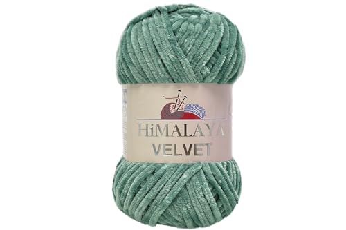 Himalaya Velvet Chenille Garn 1 Knäuel 100g, 120m Luxuriöse Chenille Weiche Samtwolle für Zubehör Kleidung Decken Amigurumi 90054 von Sorenta