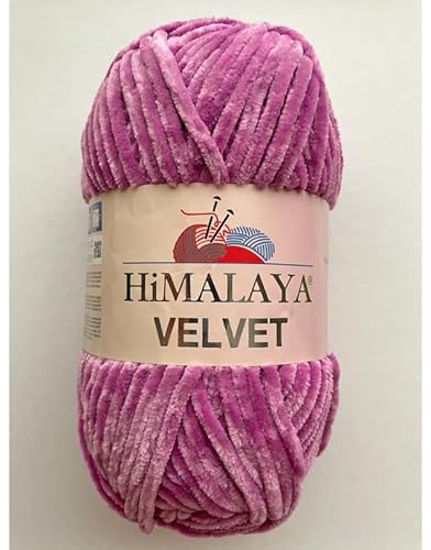 Himalaya Velvet Chenille Garn 1 Knäuel 100g, 120m Luxuriöse Chenille Weiche Samtwolle für Zubehör Kleidung Decken Amigurumi 90056 von Sorenta