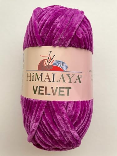 Himalaya Velvet Chenille Garn 1 Knäuel 100g, 120m Luxuriöse Chenille Weiche Samtwolle für Zubehör Kleidung Decken Amigurumi 90058 von Sorenta