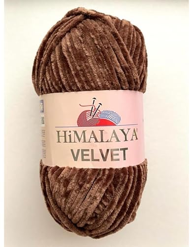 Himalaya Velvet Chenille Garn 1 Knäuel 100g, 120m Luxuriöse Chenille Weiche Samtwolle für Zubehör Kleidung Decken Amigurumi 90066 von Sorenta