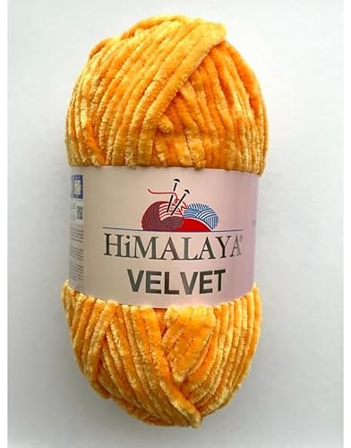 Himalaya Velvet Chenille Garn 1 Knäuel 100g, 120m Luxuriöse Chenille Weiche Samtwolle für Zubehör Kleidung Decken Amigurumi 90068 von Sorenta