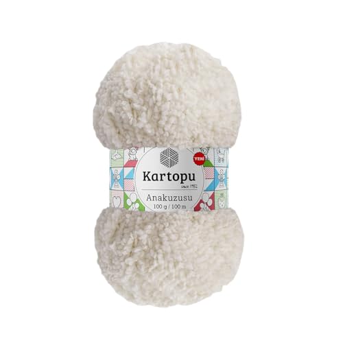 Sorenta Kartopu Anakuzusu 5X 100g flauschige Türkische Wolle sperrig, kuschelweiche Babywolle Handstrickgarn zum Häkeln Weiches Garn - (19 Ecru) von Sorenta