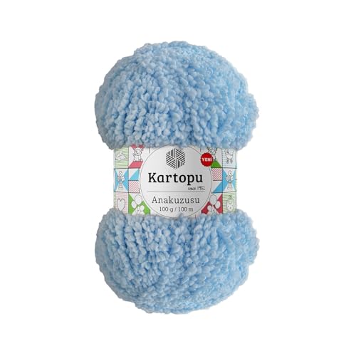 Sorenta Kartopu Anakuzusu 5X 100g flauschige Türkische Wolle sperrige kuschelweiche Babywolle Handstrickgarn zum Häkeln Weiches Garn - (523 Babyblau) von Sorenta