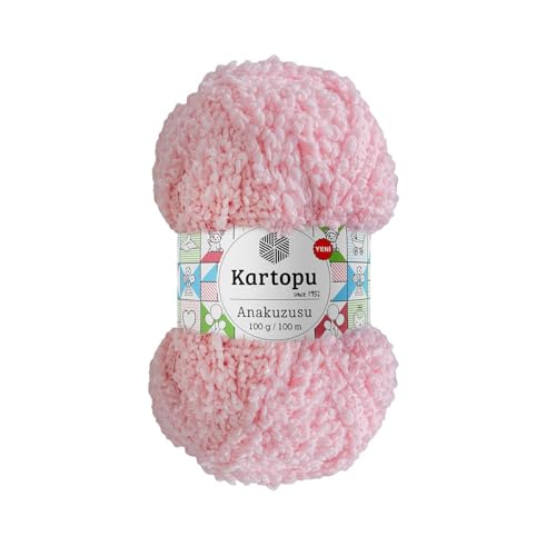 Sorenta Kartopu Anakuzusu 5X 100g flauschige Türkische Wolle sperrige kuschelweiche Babywolle Handstrickgarn zum Häkeln Weiches Garn - (768 Babyrosa) von Sorenta