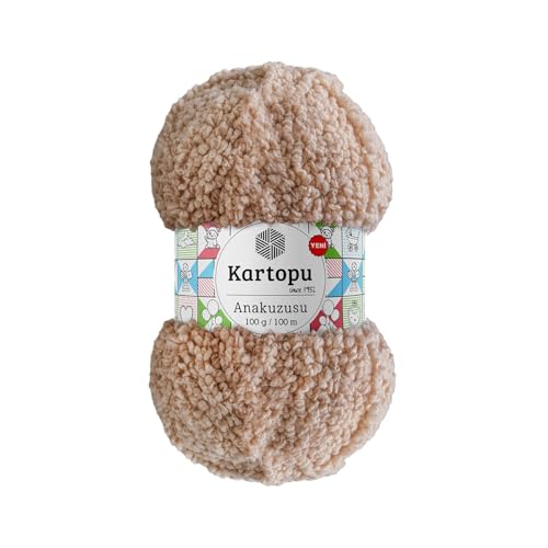 Sorenta Kartopu Anakuzusu 5X 100g flauschige Türkische Wolle sperrige kuschelweiche Babywolle Handstrickgarn zum Häkeln Weiches Garn - (855 Honig) von Sorenta