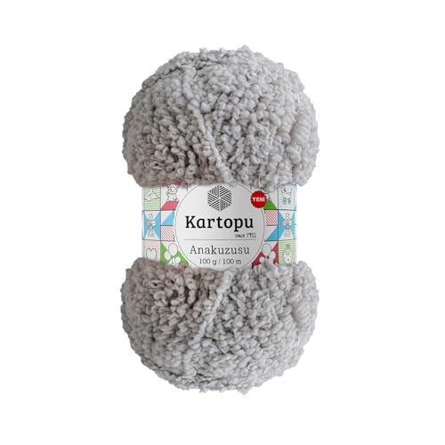 Sorenta Kartopu Anakuzusu 5X 100g flauschige Türkische Wolle sperrige kuschelweiche Babywolle Handstrickgarn zum Häkeln Weiches Garn - (920 Hellgrau) von Sorenta