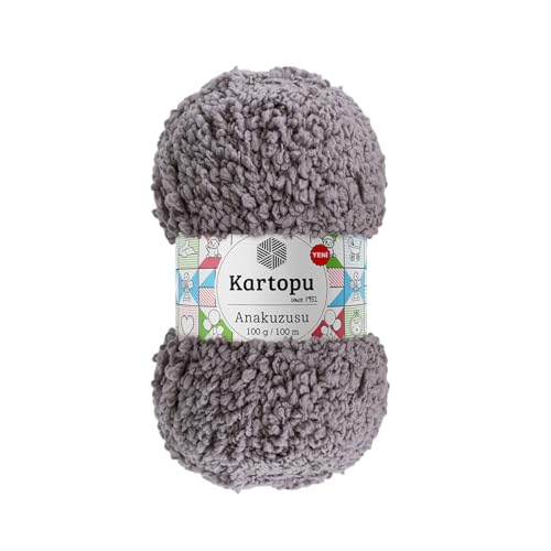 Sorenta Kartopu Anakuzusu 5X 100g flauschige Türkische Wolle sperrige kuschelweiche Babywolle Handstrickgarn zum Häkeln Weiches Garn - (951 Grau) von Sorenta