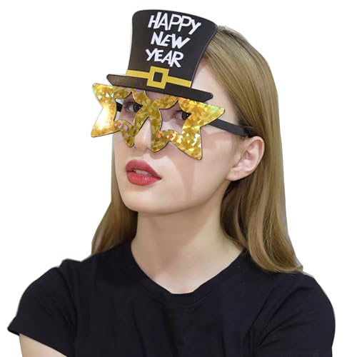 Sorrowso Lustiges Neujahrskostüm-Zubehör, Brille, perfekt für Karneval, Party, Neujahrsfeier, Sonnenbrille, Party-Dekorationen, Neuheits-Brillen, Festival-Brillen, Urlaubsbrillen von Sorrowso