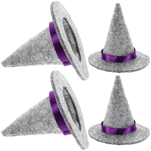 Sosoport 4 Stück Halloween-Hexenhüte Schwarze Hexenhüte Mini-Puppenhüte Für Halloween- -Kostümdekorationen von Sosoport