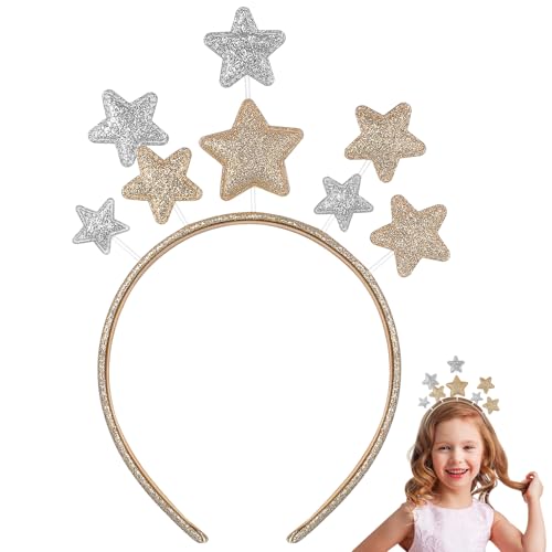 Sosoport Glitzer-Stern-Stirnband Weihnachtshaar-Kopfbedeckung Feiertags-Festival-Kopfschmuck Für Mädchen Kinder Frauen von Sosoport