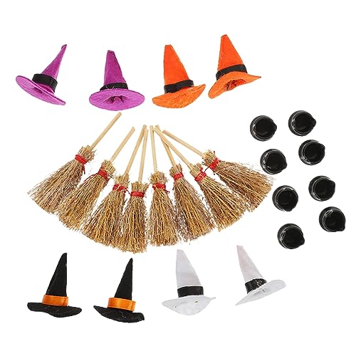 Sosoport Teiliges Mini Hexenhüte Bastelset mit Besen und Kessel Kleine Halloween Puppenhüte für DIY Miniaturhäuser Handliche Mini Hexenhut Dekoration für Party und Puppenhausgestaltung Sosoport Teiliges Mini Hexenhüte Bastelset mit Besen und Kessel Kleine Halloween Puppenhüte für DIY Miniaturhäuser Handliche Mini Hexenhut Dekoration für Party und Puppenhausgestaltung von Sosoport