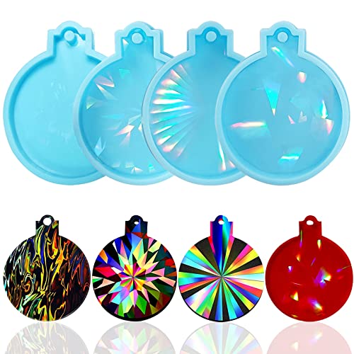 Souarts Weihnachten Resin Silikonform Epoxidharz Formen Silikon Holografisch Effekt DIY Gießform Harz Silikonformen für Weihnachtskugeln Weihnachtsbaum Deko von Souarts