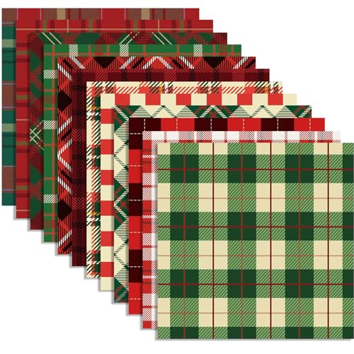 SouiWuzi Weihnachtsmusterpapier, 12 Designs, 24 Stück, doppelseitig kariert, 12 x 12 Papierblöcke, DIY dekorative Weihnachtspapierblöcke für die Kartenherstellung, Scrapbook – Bastelpapier von SouiWuzi