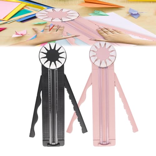 Paper Craft Edge Cutter, 12 in 1 Paper Trimmer, Paper Edge Cutter, Multifunctional Paper Cutter Machine with Measurements for Scrapbooking, Photo Card, Gift Packaging (Black+Pink) von Soumiey