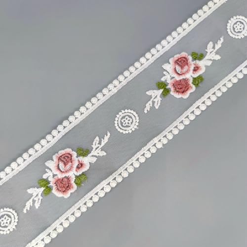 Sourcemall Spitzen-Bordüre, zarte Baumwoll-Stickerei Band für Hochzeit/Brautdekoration, DIY Handwerk Nähen Heimdekoration 9,1 m (weiß), LN-0112 von Sourcemall