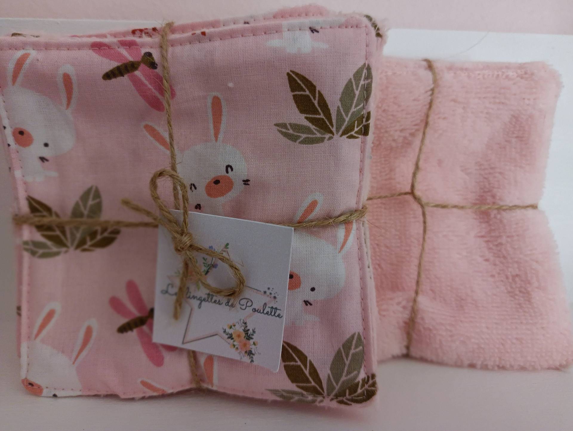 Babytücher Kaninchen Oder Rosa von Souricettecouture