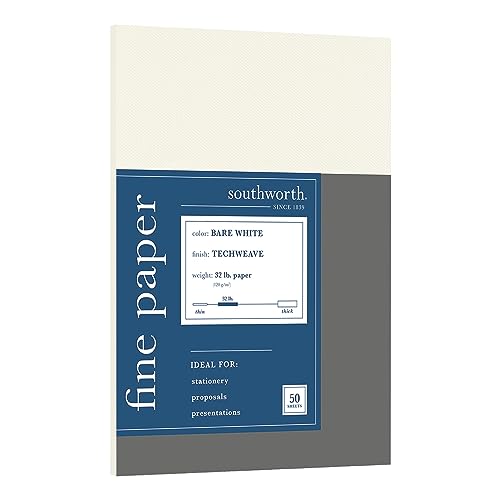 Southworth® Techweave Mehrzweck-Drucker- und Kopierpapier, blankes Weiß, Buchstabe (21,6 x 27,9 cm), 50 Blatt pro Packung, 14,5 kg, 96 Helligkeit von Southworth