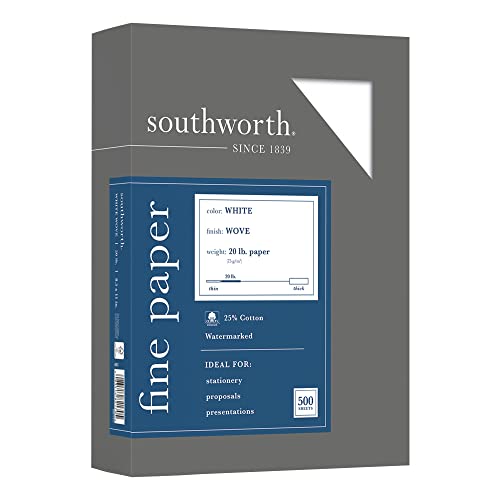 Southworth (R) 403C Business-Papier aus 25% Baumwolle, 21,6 cm x 27,9 cm, 9 kg, Weiß, 500 Stück von Southworth