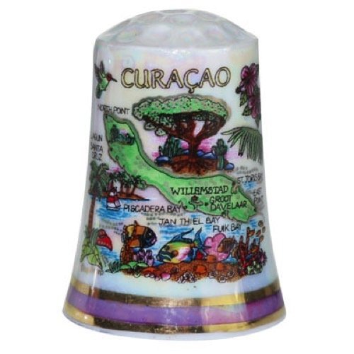 Curacao Caribbean Map Pearl Souvenir Collectible Thimble agc by Souvenir Destiny von Souvenir Destiny