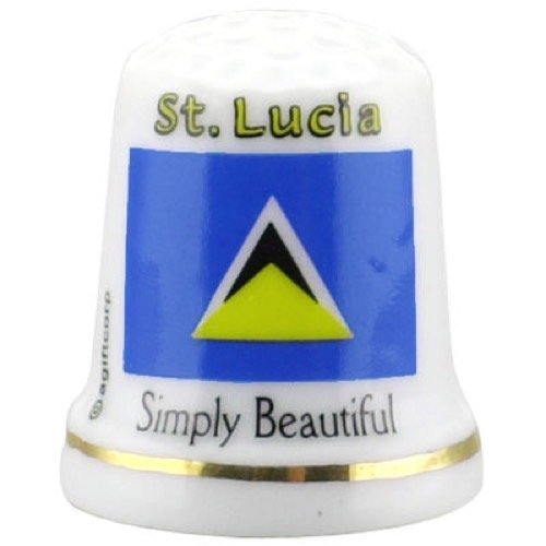 St.Lucia Caribbean Flag Pearl Souvenir Collectible Thimble agc by Souvenir Destiny von Souvenir Destiny