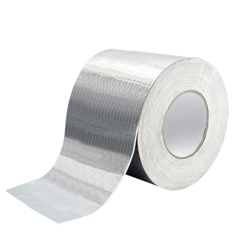 Klebeband Wasserdicht 10 cm (B) x 5 m (L), Butyl Dichtband, Butylkautschuk-Aluminium Klebeband, Dichtband Wasserdicht, Geeignet für Dachlecks, Oberflächenrisse, Fensterbanklücken und Rohrbrüche von Souvik