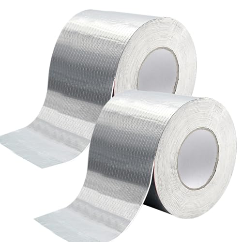 Souvik Butylband, Dichtungsband Wasserdicht, Dichtband Selbstklebend, Unterwasser Klebeband, Aluminiumband ist Abrieb- und Hitzebeständig, Geeignet für Fassaden, Dächer, Wohnwagen, Fenster(2 Rollen) von Souvik