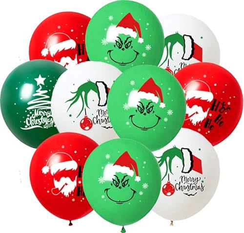 20 Stück Weihnachtsballons Grinch Weihnachten Luftballons für Kinder Weihnachtsdeko Christmas Helium Balloons für Weihnachten Neujahr Geburtstag Party Deko von Sovanna