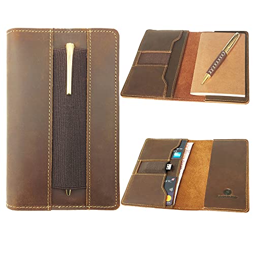 Sovereign-Gear Lederbezug für Moleskine Cahier Notebook 8,9 x 14 cm. Handgefertigte Vintage Ledertasche für Papiertaschen-Feldnotizbuch und Kleine Notizblöcke. Lederbezug, Papierheft + Stift von Sovereign-Gear