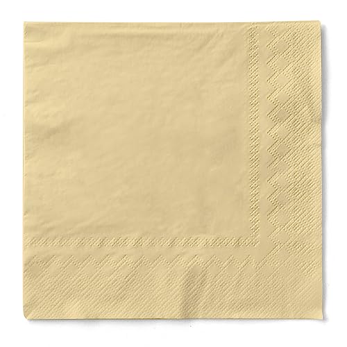 Cocktail-Servietten aus Tissue 3-lagig, vielfältig einsetzbar und kombinierbar, 24 x 24 cm, 150 Stück (Creme) von Sovie HORECA