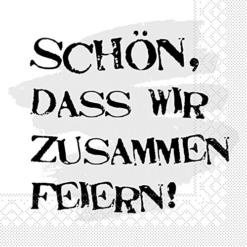 Sovie HORECA Tissue Serviette Schön, DASS wir zusammen feiern | Party Feier Kommunion Konfirmation | 33 x 33 cm | 100 Stück von Sovie HORECA